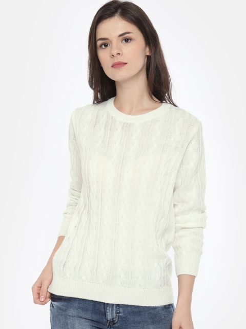 

People Women Off-White Self Design Pullover