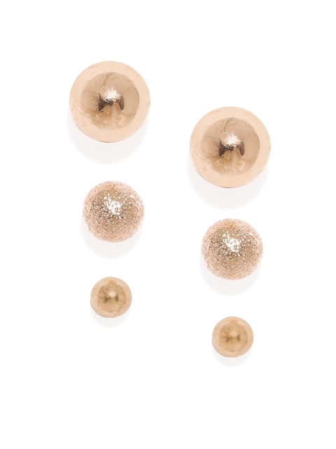 

Accessorize Set of 3 Rose-gold Toned Stud Earrings