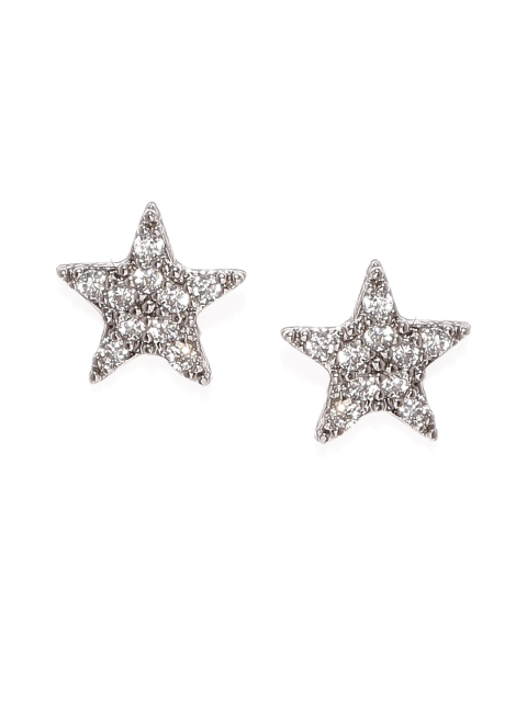 

Accessorize Platinum Plated Star Shaped Studs, Silver