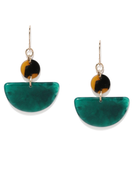 

Accessorize Green & Yellow Crescent Shaped Drop Earrings