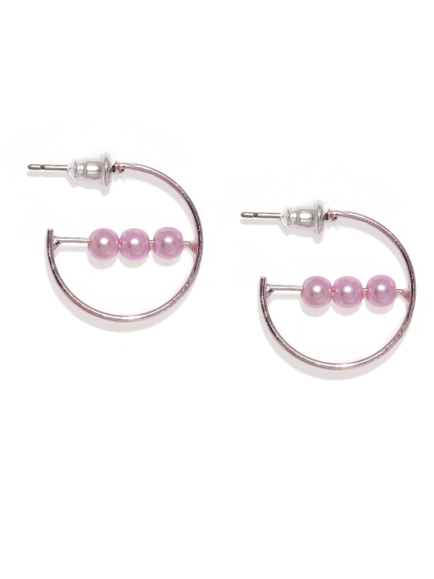 

Accessorize Pink Contemporary Half Hoop Earrings