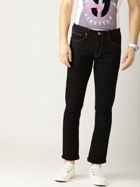 

United Colors of Benetton Men Black Skinny Fit Mid-Rise Clean Look Stretchable Jeans