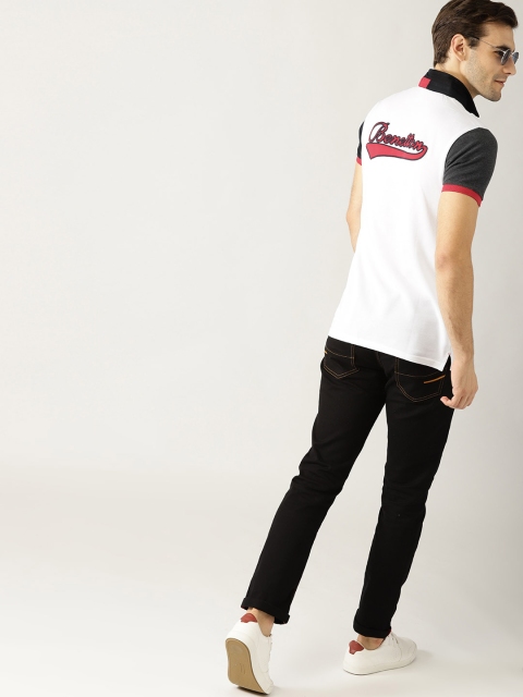 

United Colors of Benetton Men White Solid Polo Collar T-shirt