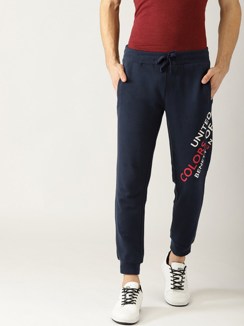 

United Colors of Benetton Men Navy Blue Solid Joggers