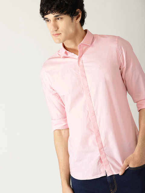 

United Colors of Benetton Men Pink Slim Fit Solid Casual Shirt