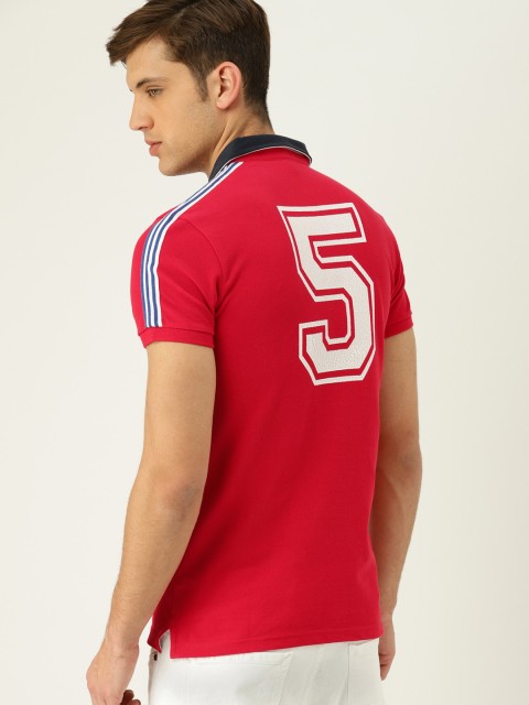 

United Colors of Benetton Men Red Solid Polo Collar T-shirt