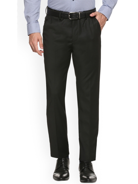 

Peter England Men Black Slim Fit Solid Formal Trousers