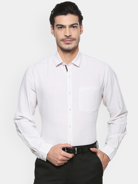 

Van Heusen Men White & Red Regular Fit Checked Formal Shirt