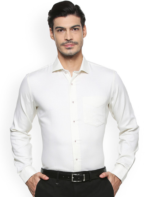 

Van Heusen Men White Slim Fit Self Design Formal Shirt