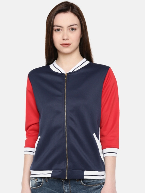 

Jealous 21 Women Navy Blue Solid Bomber