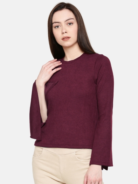 

Jealous 21 Women Maroon Solid Knitted Top