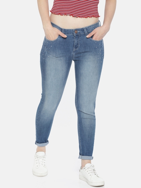 

Jealous 21 Women Blue Hottie Skinny Fit Embellished Stretchable Ankle Length Jeans