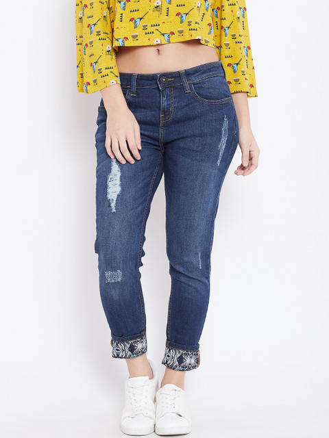 

Jealous 21 Women Blue Skinny Fit Mid-Rise Mildly Distressed Stretchable Jeans