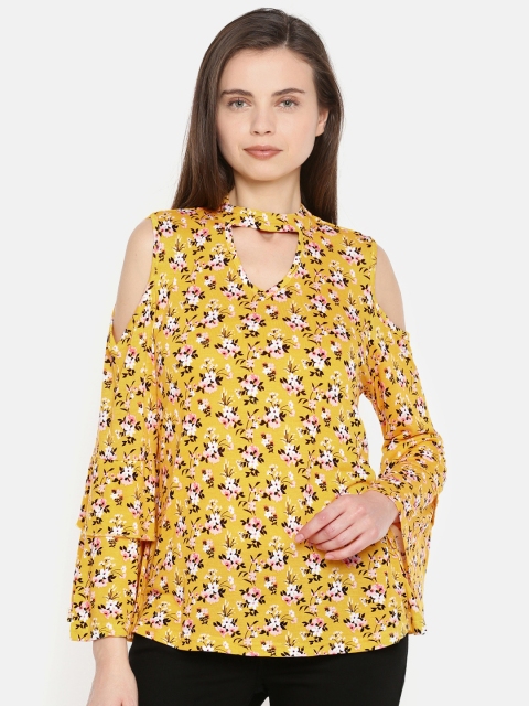 

Jealous 21 Women Mustard Yellow Printed Top