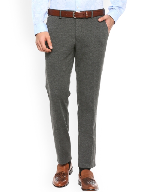 

Van Heusen Men Grey Slim Fit Solid Regular Trousers