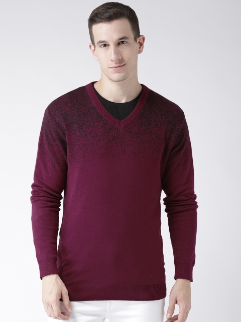

Club York Men Maroon Solid Pullover