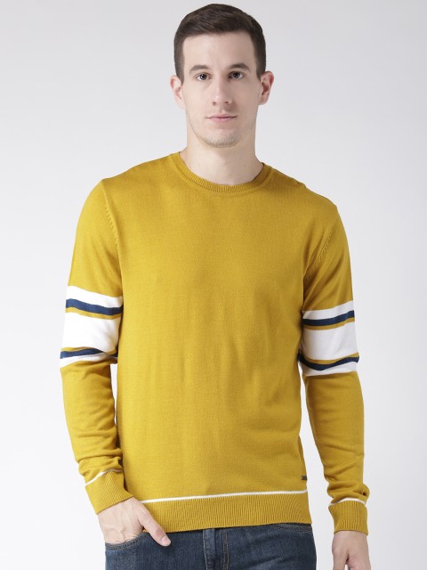 

Club York Men Mustard Yellow Solid Pullover