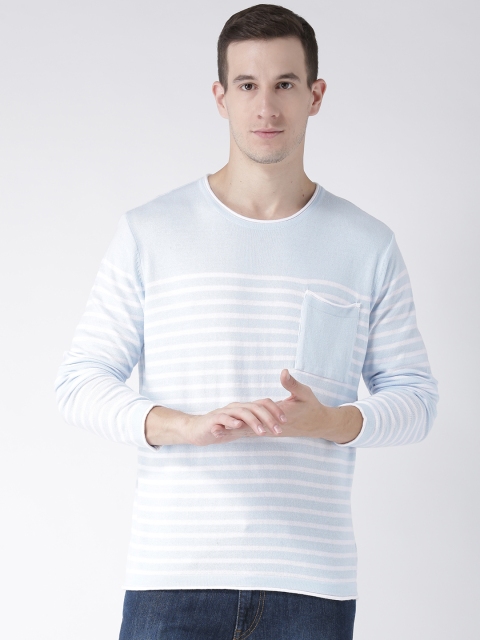 

Club York Men Blue Striped Pullover