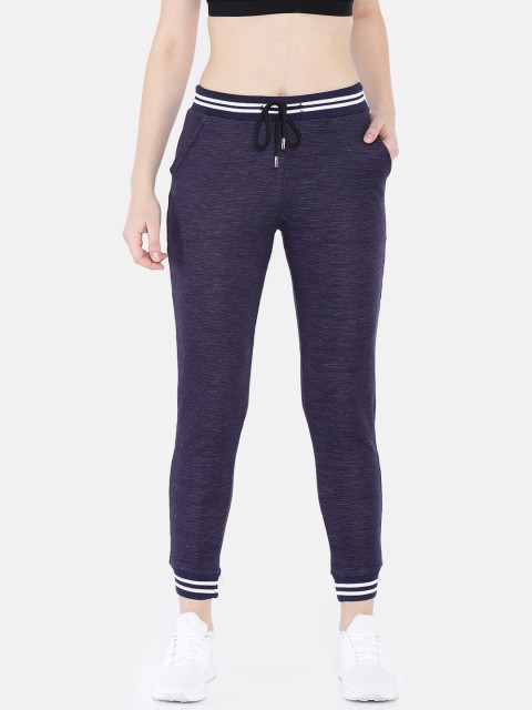 

People Women Navy Slim Fit Solid Joggers, Navy blue