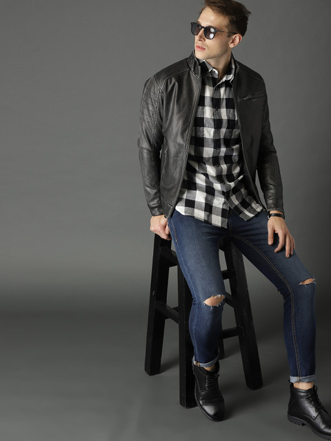 

Roadster Men Blue Skinny Fit Mid-Rise Slash Knee Stretchable Jeans