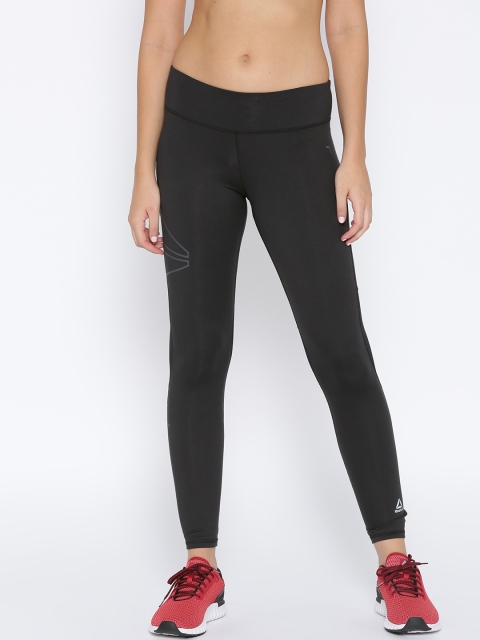 

Reebok Women Black Reflective Running Tights
