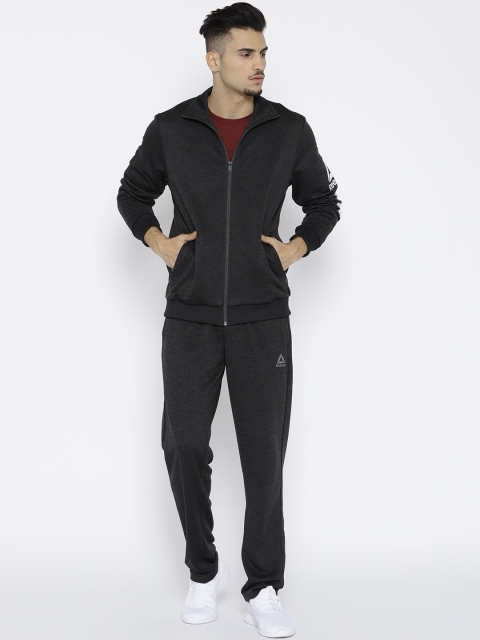 

Reebok Men Black Solid KNIT Tracksuit