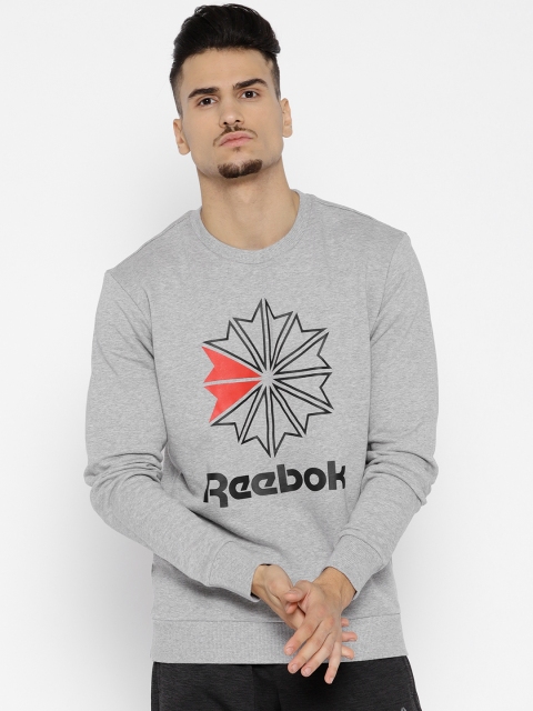 

Reebok Men Grey Printed AC FT BIG STARCREST CREW Men Sweatshirt