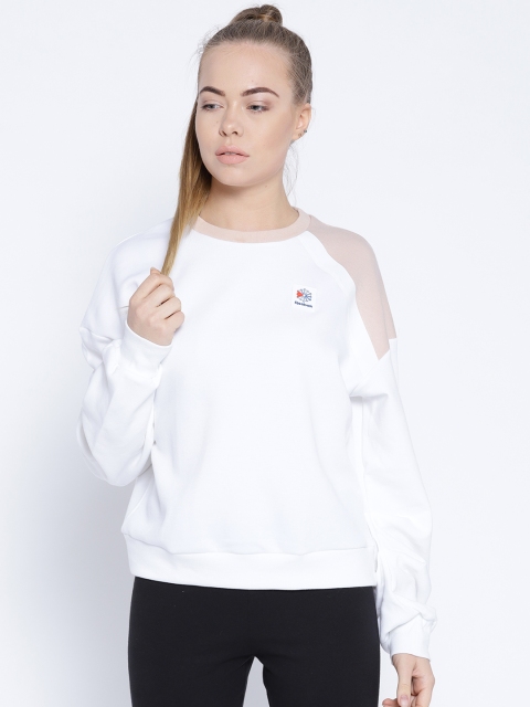 

Reebok Classic Women White ES Crew Solid Sweatshirt