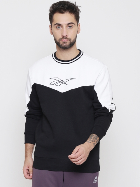 

Reebok Classic Men Black & White LF Colourblocked Sweatshirt