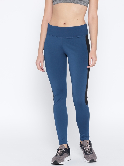 

Reebok Women Teal Blue Workout Big Delta Training Tights
