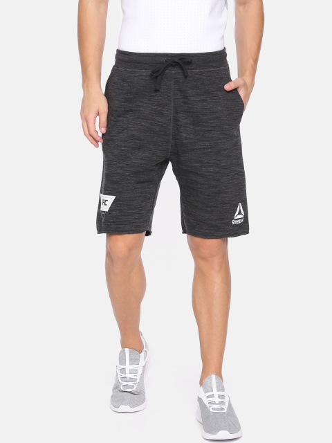 

Reebok Men Black Solid Regular Fit Sports Shorts