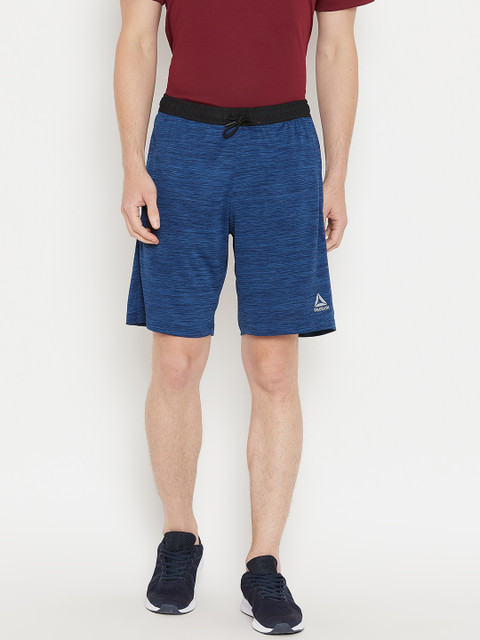 

Reebok Men Blue Solid WOR KN Training Sports Shorts