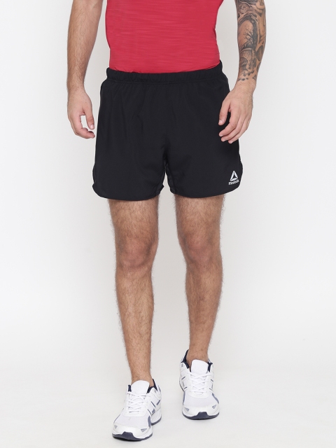 

Reebok Men Black RE 5 Inch Solid Sports Shorts
