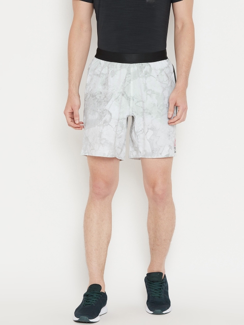 

White & Grey Printed Rc Speed Stone G Training Shorts