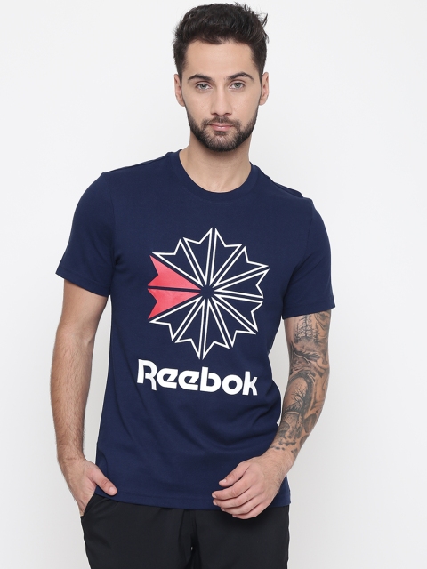 

Reebok Classic Men Navy Blue Printed F GR T-shirt