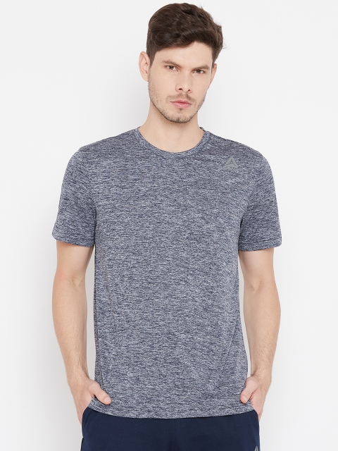 

Reebok Men Navy Blue & White Solid CT Training T-shirt