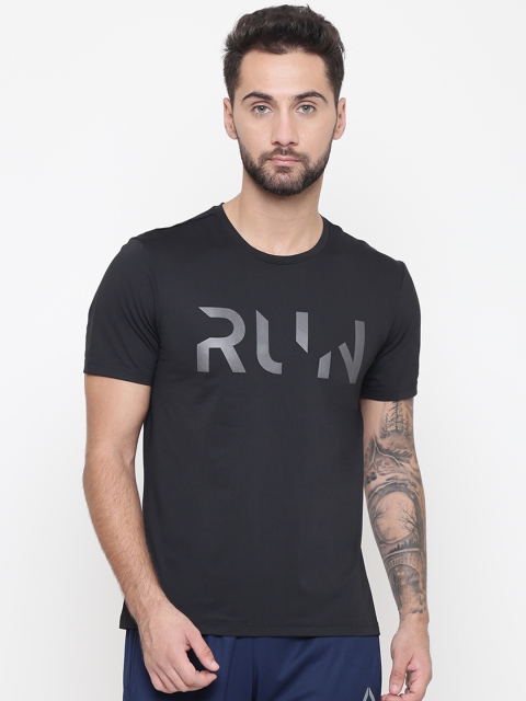 

Reebok Men Black Solid Running ELEV T-Shirt