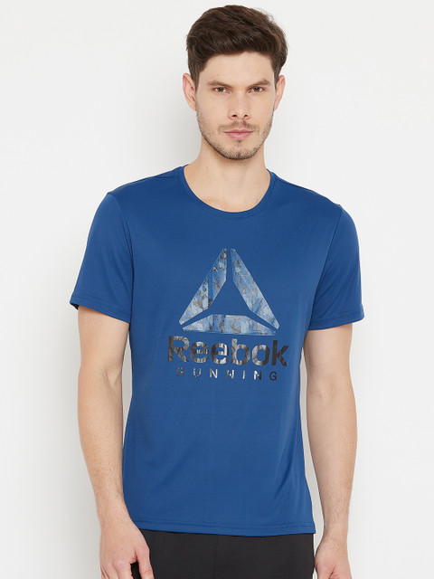 

Reebok Men Blue Printed Running Graphic T-Shirt
