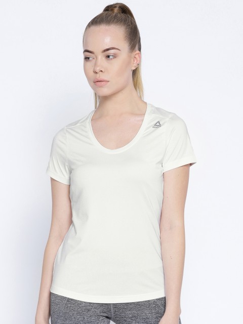 

Reebok Women Off-White Workout SW Training T-shirt