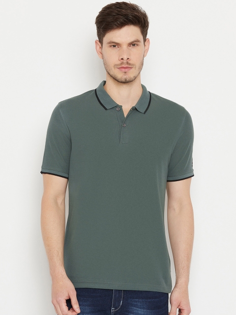 

Reebok Men Green Solid Slim Fit TE Training Polo T-shirt