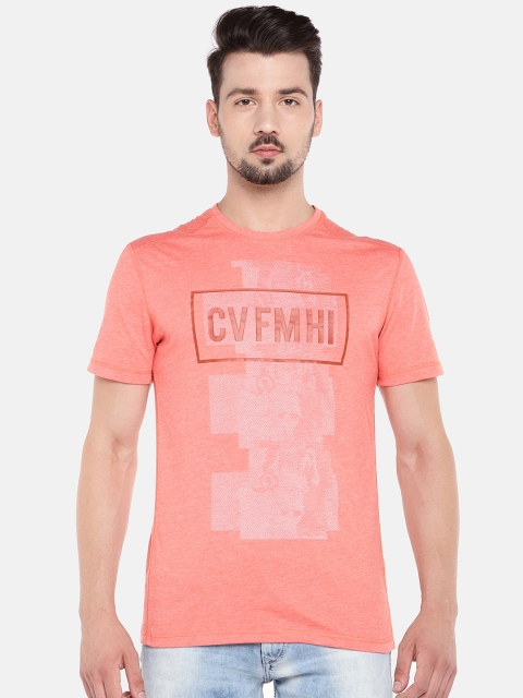 

Reebok CrossFit Orange Burnout SS Printed Training T-shirt