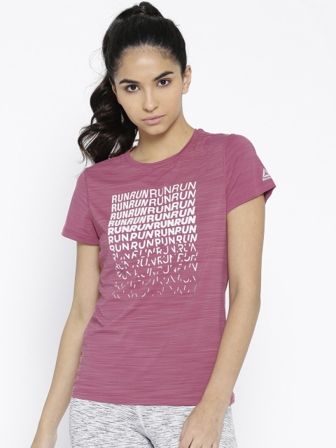 

Reebok Women Pink Printed ACTIVCHILL Running T-shirt