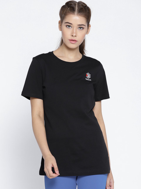 

Reebok Classic Women Black Solid AC T-shirt