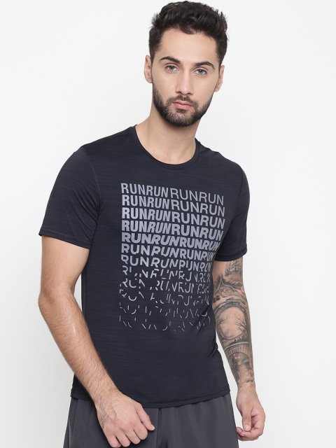 

Reebok Men Black Printed ACTIVCHILL Running T-shirt