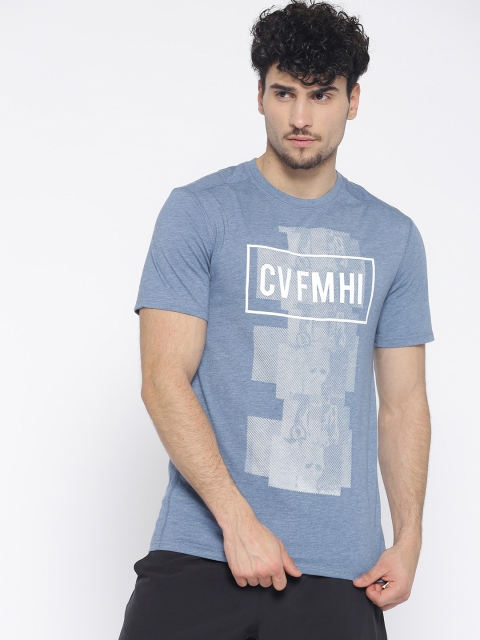 

Reebok Men Blue Printed RC Burnout T-shirt