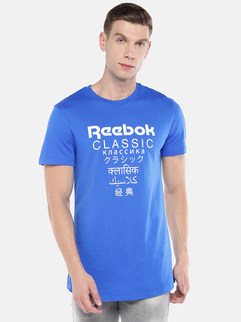 

Reebok Classic Unisex Blue Graphic Print Longer T-shirt