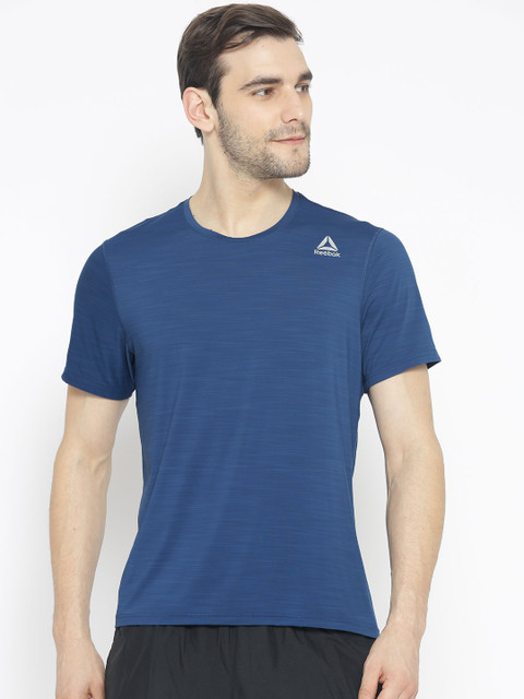 

Reebok Men Blue SS ACTIVChill Solid Round Neck Running T-shirt