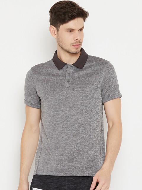 

Reebok Men Grey Melange Core 2 Polo T-shirt