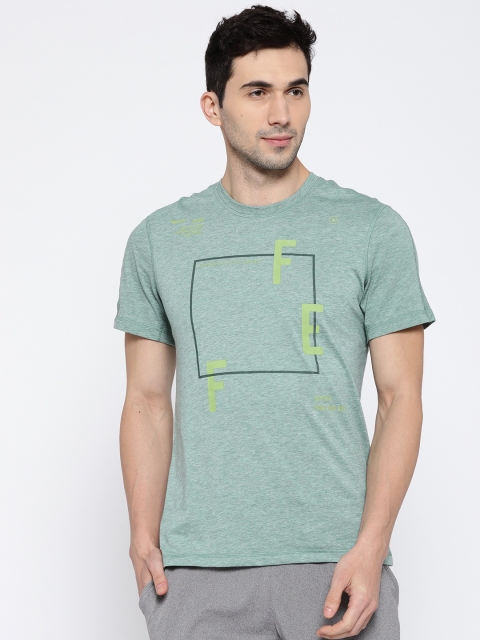 

Reebok Men Green Solid Crossfit Move Round Neck Training T-shirt
