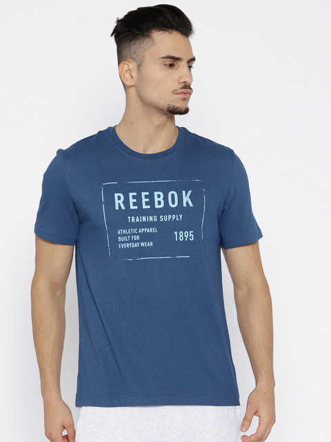 

Blue Athletic Graphic Printed Round Neck Training T-Shirt